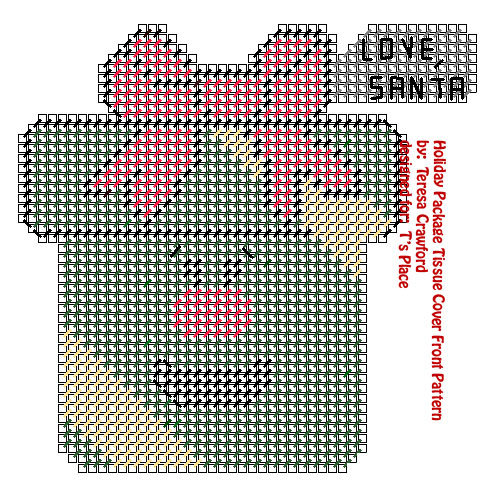 Holiday Package Tissue Cover Front Pattern